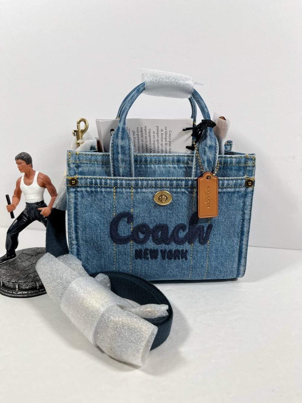Coach Cargo Tote Bag 20 In Denim NWT